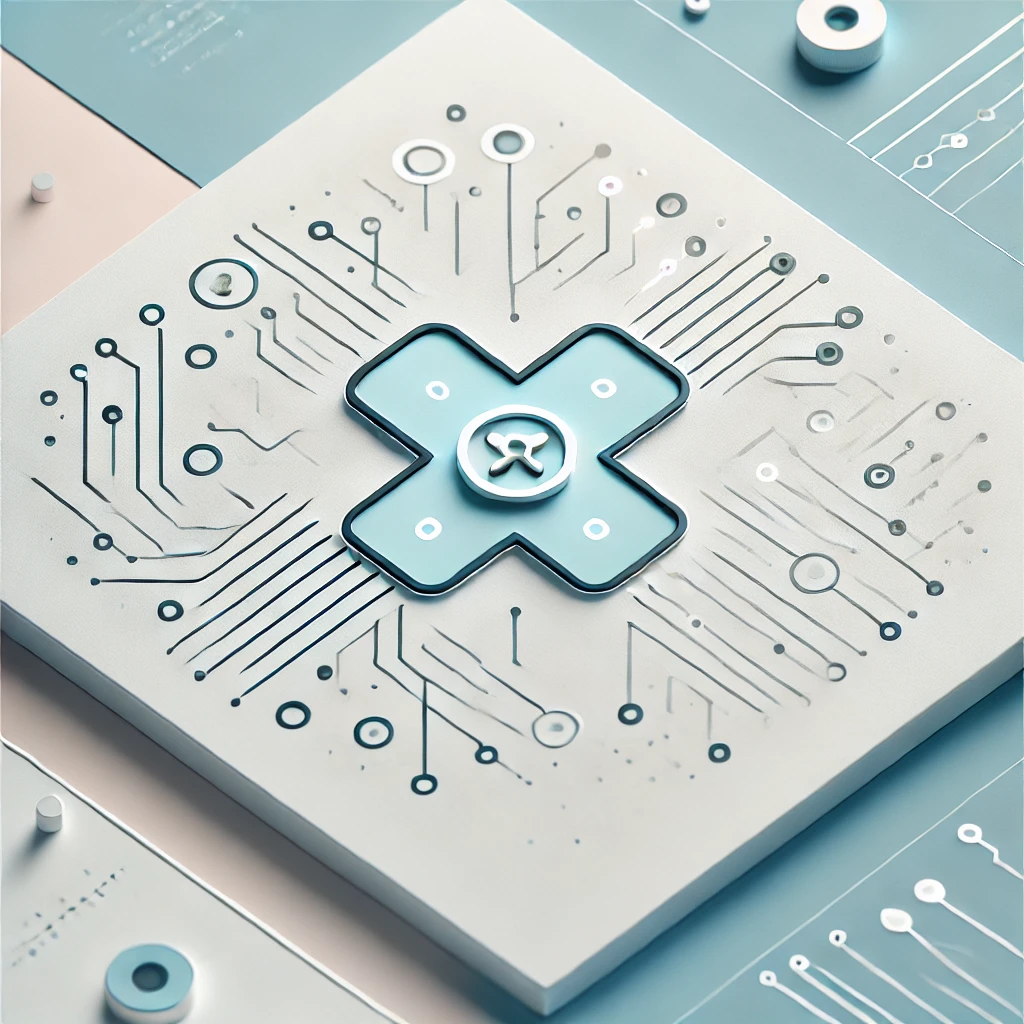 DALL·E 2025-01-30 21.16.17 - A minimalist and modern thumbnail for a blog article titled 'AI and the Future of Healthcare.' The design features a simple, sleek medical cross icon